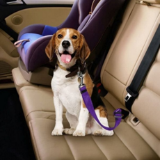 반려견 안전 벨트 차량용 반려동물 목줄 강아지 안전 벨트 스트랩 자동차 하네스 리드 연결 고리 용품 이동, 레드