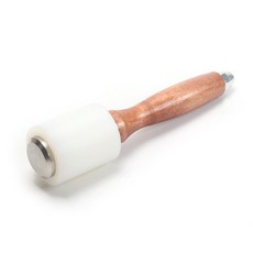 가죽공예 몰렛 해머 - 나일론 헤드 50mm - 스테인리스 캡 - 목재 손잡이 타공 조립용 망치, 1개, 화이트