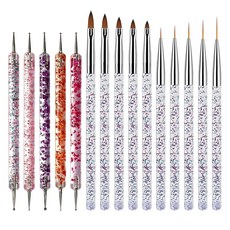 네일 아트 펜 15개 세트 네일 브러시 네일 브러시 극세 도트펜 도트봉 2way용 네일 아트 브러시 세트 젤네일용 그림 그리는 브러시 풀 라인 선을 그리는 펜 네일 도구 초보자 프