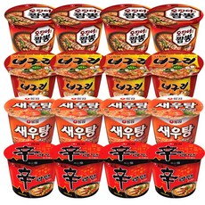 농심 큰사발라면 4종 (신라면 컵 114g+새우탕 컵 115g+오징어짬뽕 컵 115g+너구리 컵 111g) 각4개씩, 1개