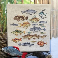 Stich 크로스 스티치 키트 공예-바다 물고기 29-30 크로스 스티치 바느질 자수 크로스 스티치, 보여진 바와 같이, 18CT, 1개