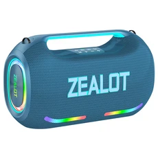 ZEALOT-ZE41 250W 블루투스 파티 스피커 IPX6 방수 야외 휴대용 12시간 재생 LED 마이크 파워뱅크 포함, 01  Mainland, 03 파란색