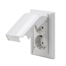 나노전기 화장실 방우 콘센트 2구+PVC 노출박스 세트 노출형 복스 방수 욕실 베란다, 3세트