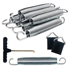 트램폴린 스프링 방방이스프링 대형 트램폴린 용수철 교체 세트 7인치 8개 (스프링 T 후크 1개 삼각형 버클 2개 포함)