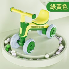 DIU 兒童平衡車無腳踏1-3歲幼兒滑行車四輪寶寶學步車滑滑車, 1個, 綠黃色