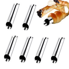 6팩 카놀리 튜브 5인치 대형 스테인리스 스틸 카놀리 크루아상 쉘 크림 롤용 논스틱 혼 덴마크 페이스트리 몰드 형성