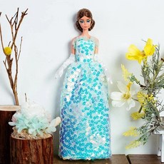 고귀한 수제 웨딩 드레스 인형 의상 흰색 가운, 1개, 21. dress only 55
