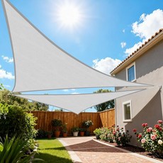 아트푸치 20X20 커스텀 커브드 선쉐이드 트라이앵글 UV 블록 메시 185 GSM 상업용 슬리버 그레이 야외 그늘막 커버 퍼골라맞춤형 사이즈