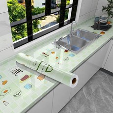 廚房防水防油貼紙 竈臺桌面櫃子保護貼, 1個, 清新生活 衛生間 ,55釐米 60釐米寬 小樣