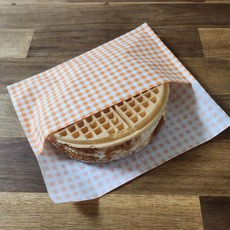 와플봉투 주황체크 (대), 200개, 1세트
