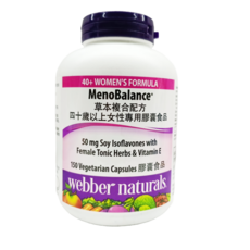 webber naturals MenoBalance草本複合配方 40歲以上女性專用 150粒 素食膠囊 含大豆異黃酮與維生素E, 1個, 150顆
