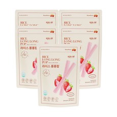 라이스롱롱팝 유기농 쌀과자 떡뻥, 20g, 5개, 딸기