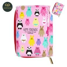 [픽글] 소형파우치 인형키링지갑 유아지갑 고미프렌즈 3단 지갑 핑크