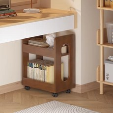 원목 다단 이동식 수납 선반 책상 공간활용 슬림한 디자인 코너 수납장 실용적 가구, 1단, 전체 원목 원목색 단층 45형