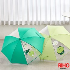 韓國大創 Daiso 青蛙自動兒童雨傘，53cm半透明卡通長雨傘，綠色系列