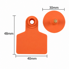 국내 당일배송 소 염소 가축 귀 태그 40mm*48mm 양면형 무지형 100개 세트 번호표 인식표 동물 식별 이표 동물번호표, 1세트