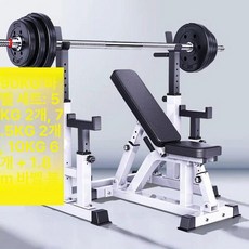 인클라인 프레스 웨이트 바벨 덤벨 평벤치 의자 스쿼트, 스쿼트 랙 + 덤벨 벤치 + 90KG 바벨