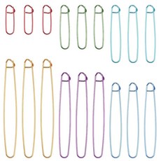 SOFPLATE 1박스 6가지 사이즈 18피스 실 스티치 홀더 니트 케이블 스티치 홀더 벌크 메탈 실용적이고 다채로운 편리한 바늘 뜨개질 크로셰 도구 스웨터 양말 실 DIY 담, SOFPLATE 1박스 6가지 사이즈 18피스 실 스티