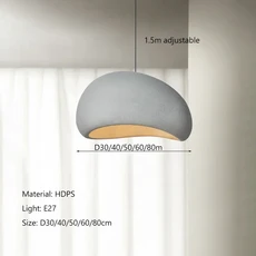 북유럽 미니멀리스트 Wabi Sabi 바람 E27 Led 펜던트 조명 다이닝 룸 바 로프트 침실 홈 장식 샹들리에 매, 03 Grey B, 03 D40cm, 02 Neutral light