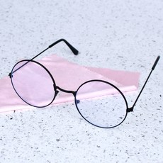 안경 동글이 블랙 철테