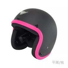 華泰 K803/K805 A3 寬版騎士帽 半罩安全帽 復古帽 送防水長鏡片, 平黑/桃,L