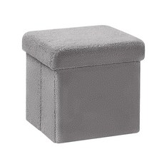 핀플러스 접이식 수납 오스만 벤치 거실용 블랙 셰르파 오스만 침실 거실 현관용 긴 신발 가슴 장난감 상자 발판 31.5인치, Grey, 30"D x 15"W x 15"H