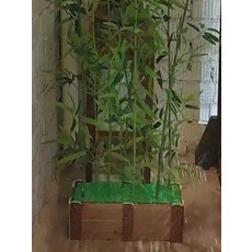 인조 대나무 인테리어 파티션 카페 정원 식당 가림막 사무실 식물 나무, 50cm 긴 받침대 + 8개 1.8m 대나무 세트