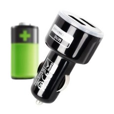 [1+1] 아이핍스 차량용 고속 충전기듀얼 시거잭 핸드폰 급속 멀티 USB (블랙+화이트 SET), 1개