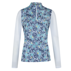 아날도바시니 골프 여성 메쉬 플라워 체크 긴팔티셔츠