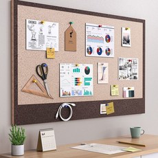 부착식 펠트 게시판 메모보드 메모보드 알림판 60x80cm 60x120cm, 브라운, 브라운