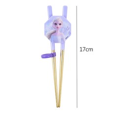 里和 lilfant 韓國製 冰雪奇緣2 學習筷 兒童筷子 304不鏽鋼 收納袋 艾莎 雪寶, 1個, 鈦合金學習筷, 紫色