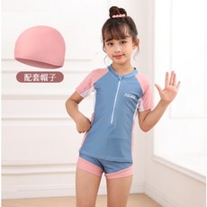 兒童泳衣女童中大童三件套舒適速乾防曬 兒童泳衣 女童泳衣 兒童防曬泳衣