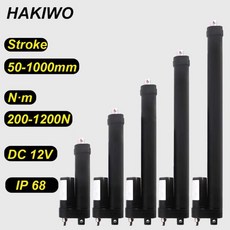 HAKIWO IP68 방수 12V 선형 액추에이터 스트로크 태양 추적기 도어 자동화, Stroke 450mm, 750N 12mm s, 1개