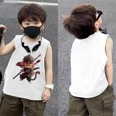 賣場優選童裝 兒童背心 2025背心兒童夏季無袖卡通男女童圓領中小童洋氣百搭創意印花上衣