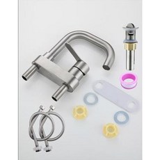 就是便宜 304不銹鋼雙孔冷熱洗臉盆水龍頭 單把雙孔台盆三孔盆龍頭 浴室龍頭 家用衛生間洗手洗臉盆水龍頭, 1個, B3051雙孔臉盆冷熱小7龍頭 含配件