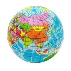 부드러운 스폰지볼 미니 지구본공 2개 세계수도 세계여행 공놀이, 혼합색상