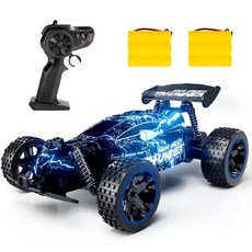 RC카 레이싱 2.4GHz 고속 원격제어 자동차 2WD 버기카 몬스터 오프로드 무선, Blue light, 1개