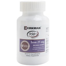 Kirkman 無麩質補鐵膠囊, 120入, 1個, 120顆