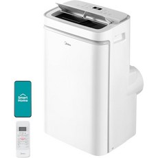 Midea 10 000 BTU ASHRAE (7 100 SACC) 휴대용 에어컨 스마트 컨트롤 최대 300제곱미터까지 냉각됩니다. 제습기 및 선풍기 모드가 포함된 사용하기, 14/000 BTU with Heat