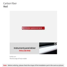 쿠쿠스토어 테슬라 모델 3 하이랜드 Y X S 카본 파이버 자동차 대시보드 계기판 트림 스트립 스티커 내부, 02 Carbon Fiber Red
