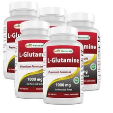 베스트 네츄럴스 엘글루타민 1000mg Best Naturals L-Glutamine, 5개, 180정