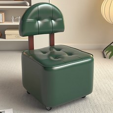 ANYOU 스툴 롤러 스케이트 로터 리클라이너 이동가능 슬라이딩 벤치 거실 신발 교체 의자 캐주얼 등받이 소파 의자, 녹색, 1개