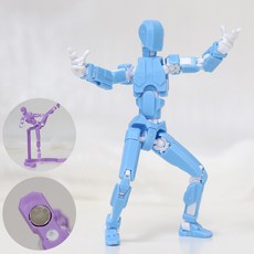 [착착 붙어] 아느캐 DIY 3D 더미 액션 피겨 구체관절 자석형 피규어 무기7종+거치대+손 파츠6종+자석2개 제작영상제공, 더미 스카이블루, 1개