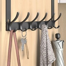 도어후크 거는 문에 옷걸이 가로 6구 방문 문짝 문걸이 행거, 1개, 그레이
