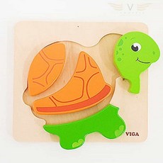 브이커머스 장난감선물 원목 베이비퍼즐 거북이