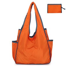 쇼핑백 에코백 대용량 접이식 발수 경량 세련된 토트백, 1개, Orange