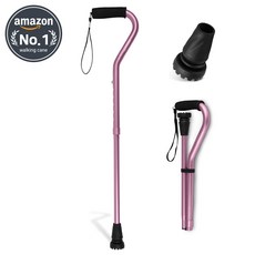 GPTcamp T1M 2단 접이식 초경량 노인 지팡이 어르신 원스텝 폴딩, 1개, 핑크(GPT-T1W)