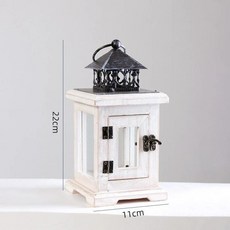 빈티지 나무 랜턴 캔들 홀더 미적 감각의 걸이형 홈 데코 웨딩 룸 뒷마당 발코니 장식, 3. Retro White, 기본