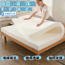 高回彈海綿床墊 柔軟舒適 循環透氣 不塌陷 不變形 無異味 0甲醛 高支撐