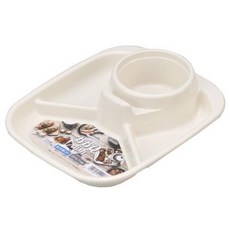 日本製 簡約環保餐盤 BPA FREE 烤肉派對零食拼盤, 1個, 奶油白（2188）